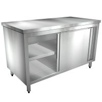 Edelstahl Arbeitsschrank mit Türen – Profi-Serie