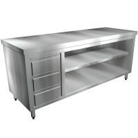 Edelstahl Arbeitsschrank mit Schubladenblock – Profi-Serie